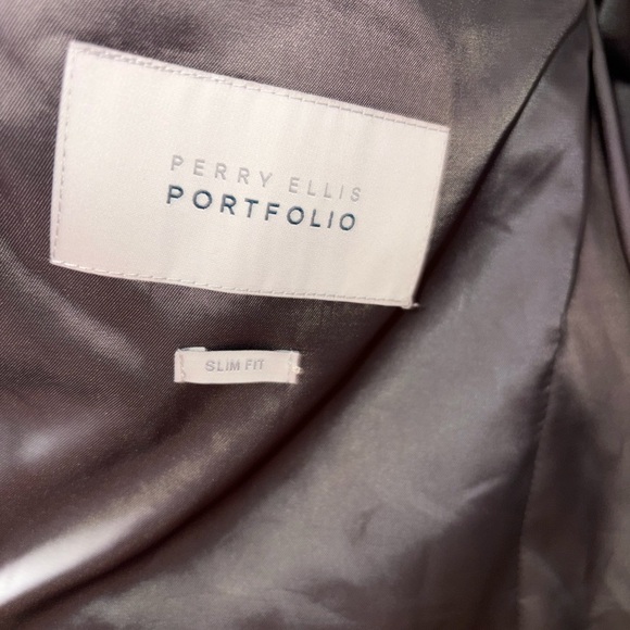 Perry Ellis Portfolio Vita Grey Herringbone Vita Men’s Jacket NWT MSRP $260 40L - Picture 2 of 5